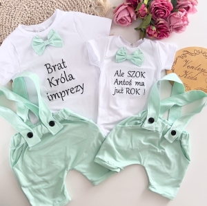 Zestaw personalizowany - urodzinowy mięta z bielą