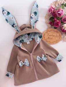 Płaszczyk Królik beż + morski kwiat