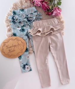 Leginsy MORSKI KWIAT / BEŻ 