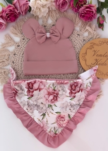 KWIATY NA BIELI z perełkami  