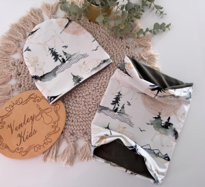 Czapka komin jesienne  ZIMA KHAKI