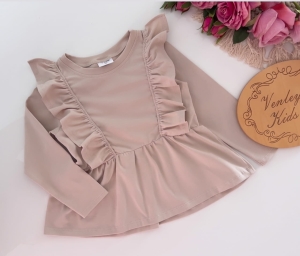 Bluzeczka tunika baskinka BEŻOWA