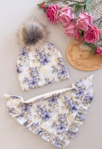 Zestaw zimowy FIOLETOWE BUKIECIKI