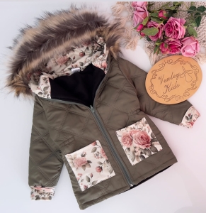 Kurtka zimowa KHAKI + BUKIECIKI