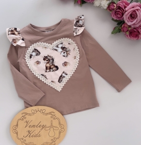 Body / Bluzeczka mokka + KUCYKI