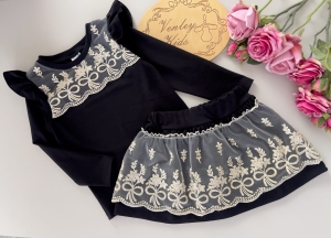 Zestaw czarny z koronką 