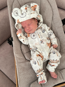 Rampers z kapturem na zamek rosnący SAMOLOT RETRO