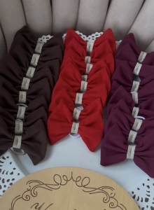 Kokardki 3D czerwień bordo brąz