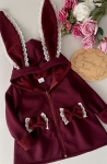 Płaszczyk Królik bordo z koronką