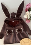 Płaszczyk Królik czekolada z koronką 