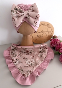 Turban z chustką NEWBIE PINK