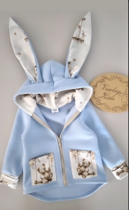 Płaszczyk BABY BLUE z misiakiem 