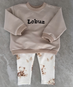 Zestaw Miś jeżyk beige 