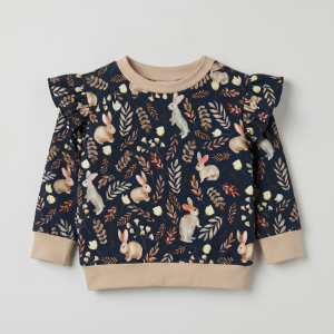 Bluza ZAJACZEK BRĄZ z falbanką - promo 