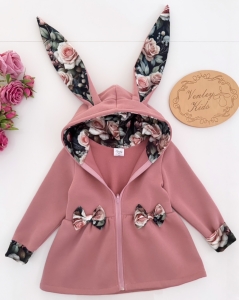 Płaszczyk Królik kwarc+ vintage roses