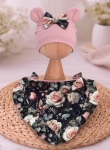 Czapka chusta opaska kwarc+ vintage roses