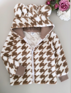 Bluza BEAR futerko pepitka brąz