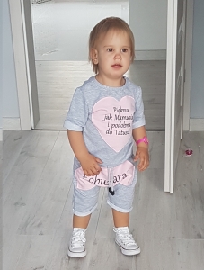 Komplecik letni siwo pudrowy 2 elementy