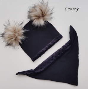 HIT !!! Komplet zimowy z dwoma pomponami