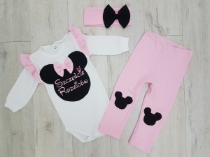 Pudrowy komplecik 3 elementowy myszka