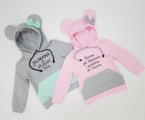 Bluza z uszami i kieszonką