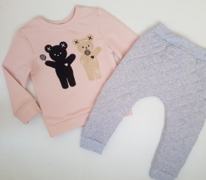 Zestaw Misie z lizakami + spodnie pikowane 009