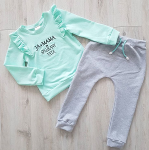 Zestaw miętowy z falbankami