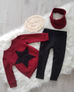 Zestaw STARS bordo + czarny 3 el