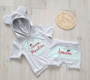 Zestaw letni MIKI siwy z mięta 2 el