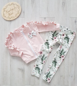 Bluza z falbankami + leginsy garden