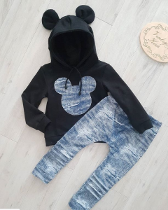 Zestaw MIKI czarny z jeansem 2 el