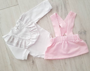 Komplecik pink falbanki 2 el 