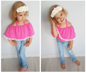 Bluzeczka hiszpanka z pomponikami