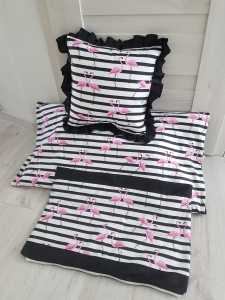 Zestaw do łóżeczka FLAMINGI Z RÓŻEM