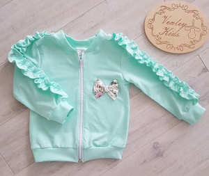 Bluza z falbankami  mięta + garden 