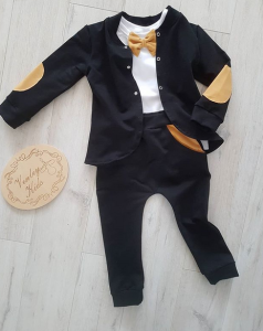 Garniturek czarny z carmelem 3 el 