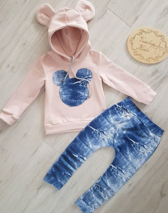 Zestaw MIKI róż z jeansem 2 el 