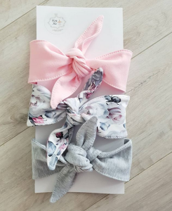 Opaski 3pak puder-siwy-kwiaty