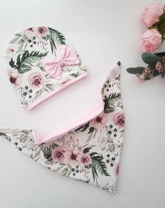 Czapka z chustą GARDEN wiosenny