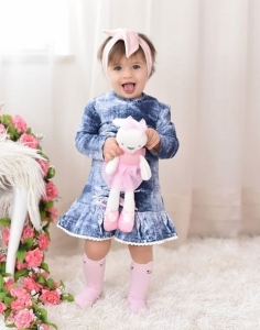 Sukienka jeansowa z koronką