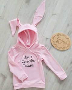 Bluza z uszami królika + napis