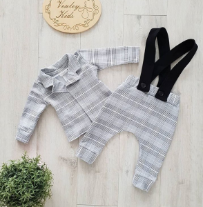 Garniturek kratka siwa 2 el