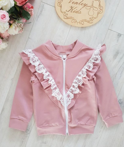 Bluza z falbanką i koronką na zamek