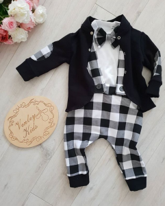 Garniturek kratka czarno biało