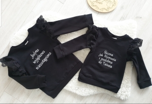 BLUZKA z falbanką i koronką BLACK