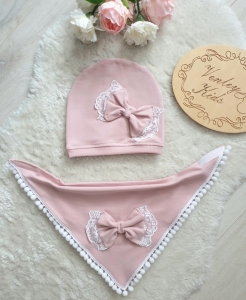 Zestaw wiosenny z koronką - kokarda