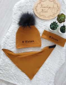 Czapka z chustą  personalizowane  + opaska