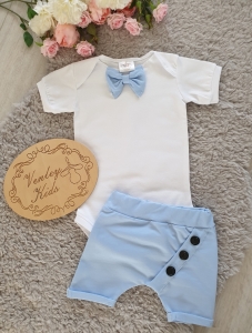 Zestaw biały z błękitem klasyczny 2 el lato