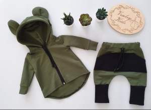 Zestaw Basic 2 el Khaki z czarnym  na zamek