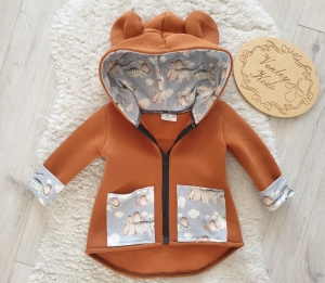 Płaszczyk BRĄZ Z DINOZAURAMI